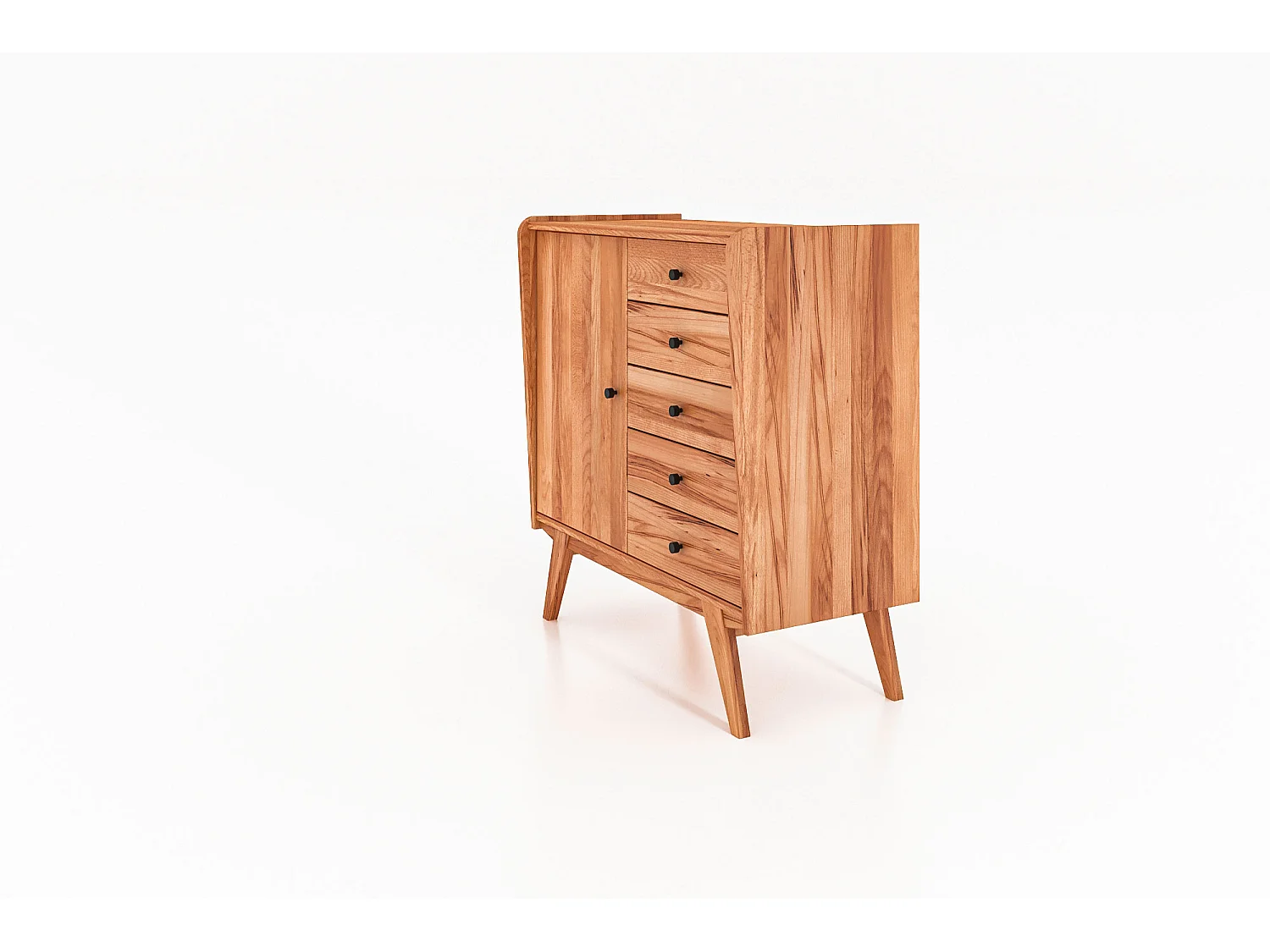 RETRO - Kommode 100% aus massivem Holz aus Kernbuche, naturgeölt