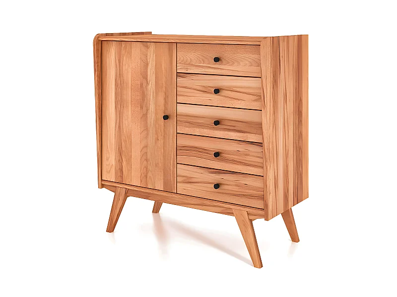 RETRO - Kommode 100% aus massivem Holz aus Kernbuche, naturgeölt