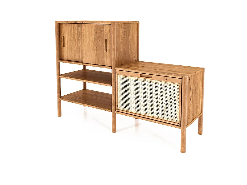 POLA - Regall aus massivem Holz aus Wiledeiche, lackiert