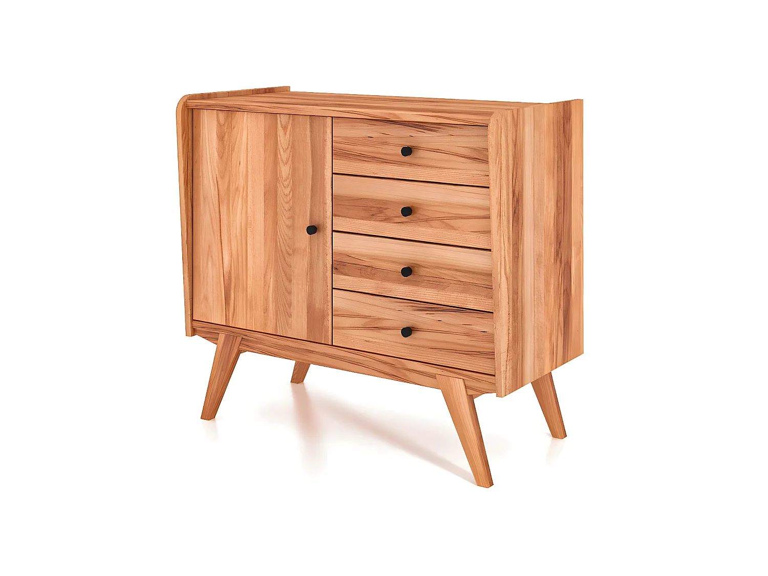 RETRO - Kommode 100% aus massivem Holz aus Kernbuche, naturgeölt