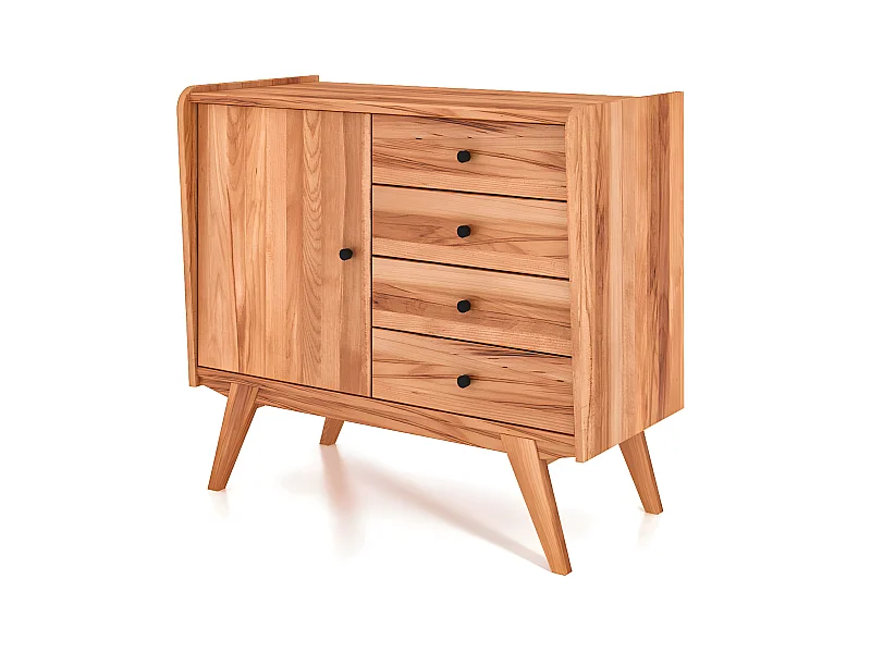 RETRO - Kommode 100% aus massivem Holz aus Kernbuche, naturgeölt