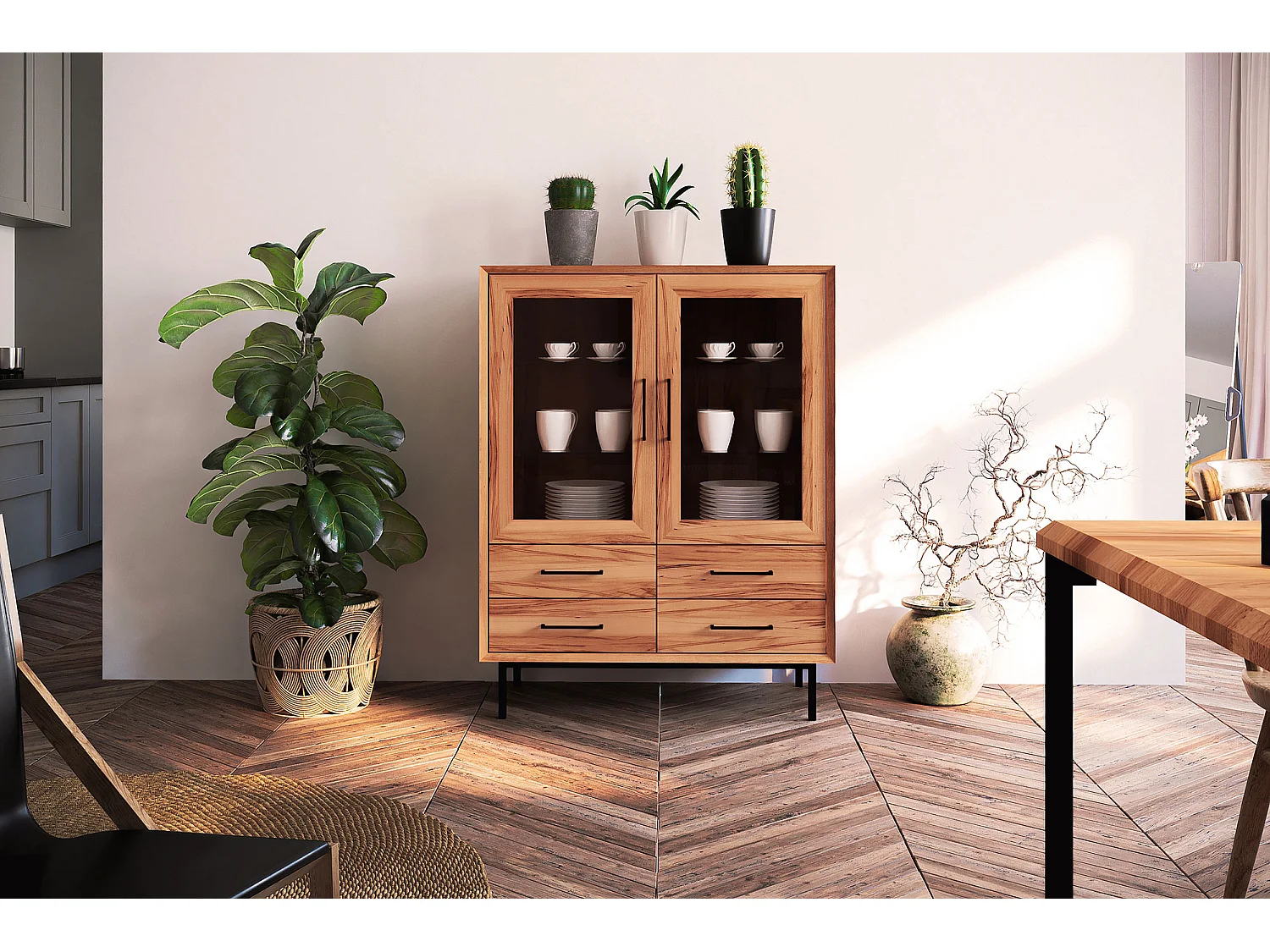 ABIES - Kommode 100% aus massivem Holz aus Kernbuche, naturgeölt