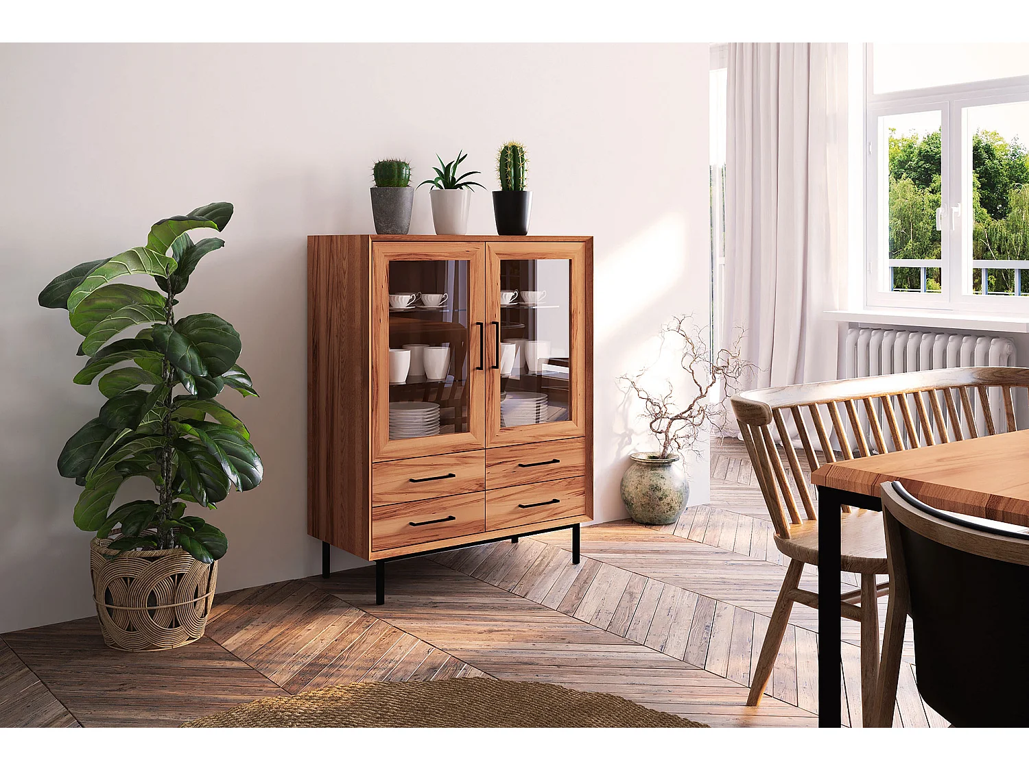 ABIES - Kommode 100% aus massivem Holz aus Kernbuche, naturgeölt