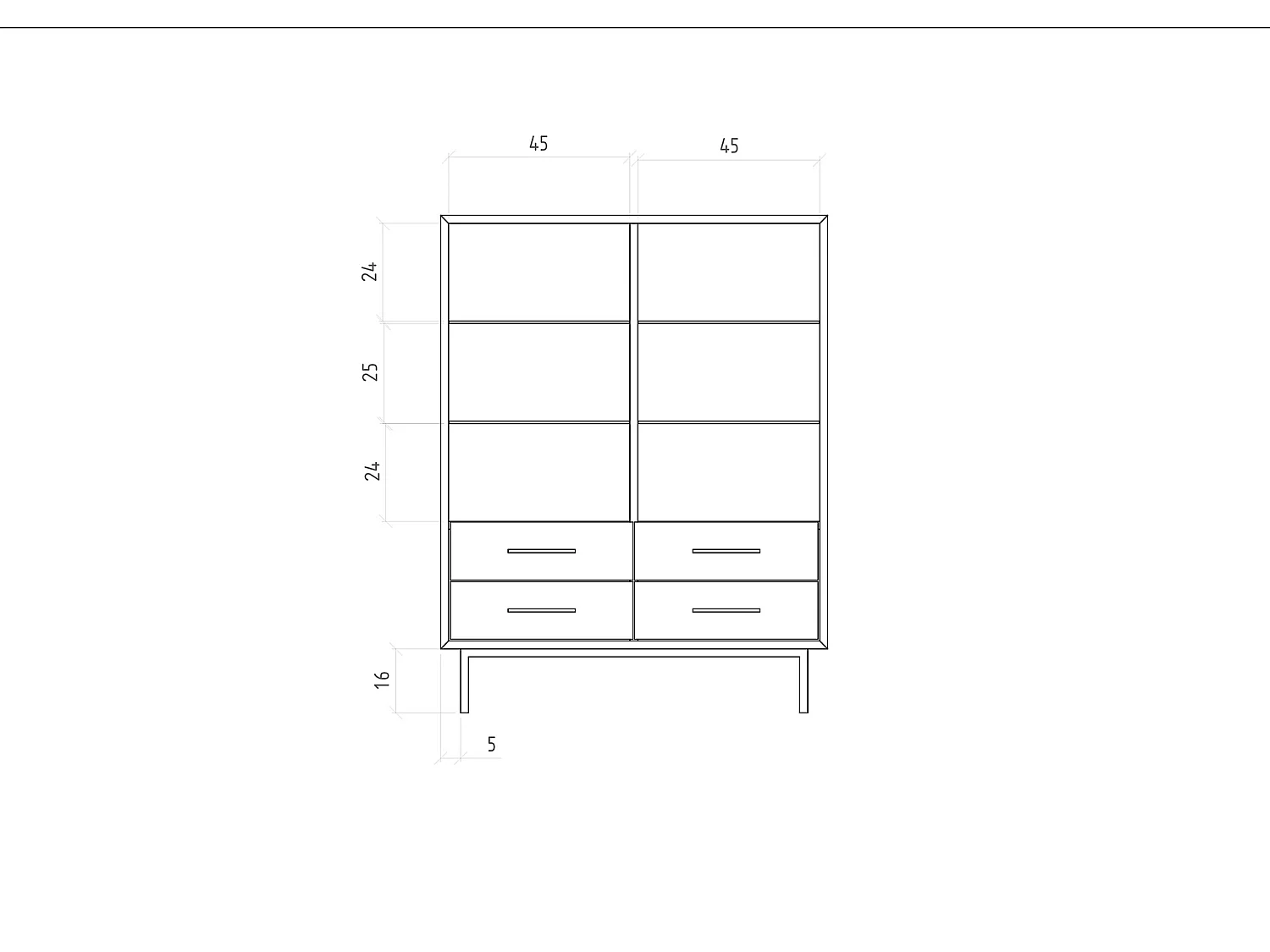 ABIES - Kommode 100% aus massivem Holz aus Kernbuche, naturgeölt