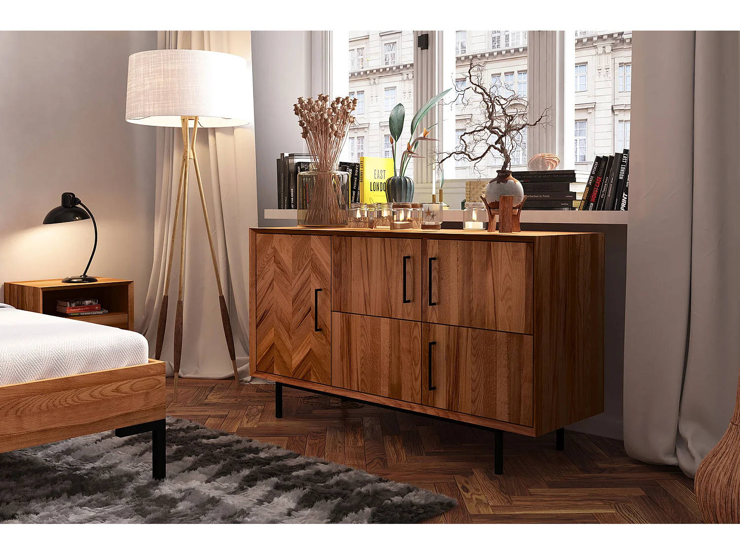 ABIES - Kommode 100% aus massivem Holz aus Kernbuche, naturgeölt