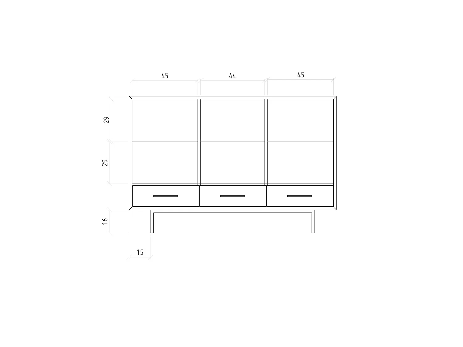 ABIES - Commode 100% en bois massif de chêne sauvage, huilé naturel