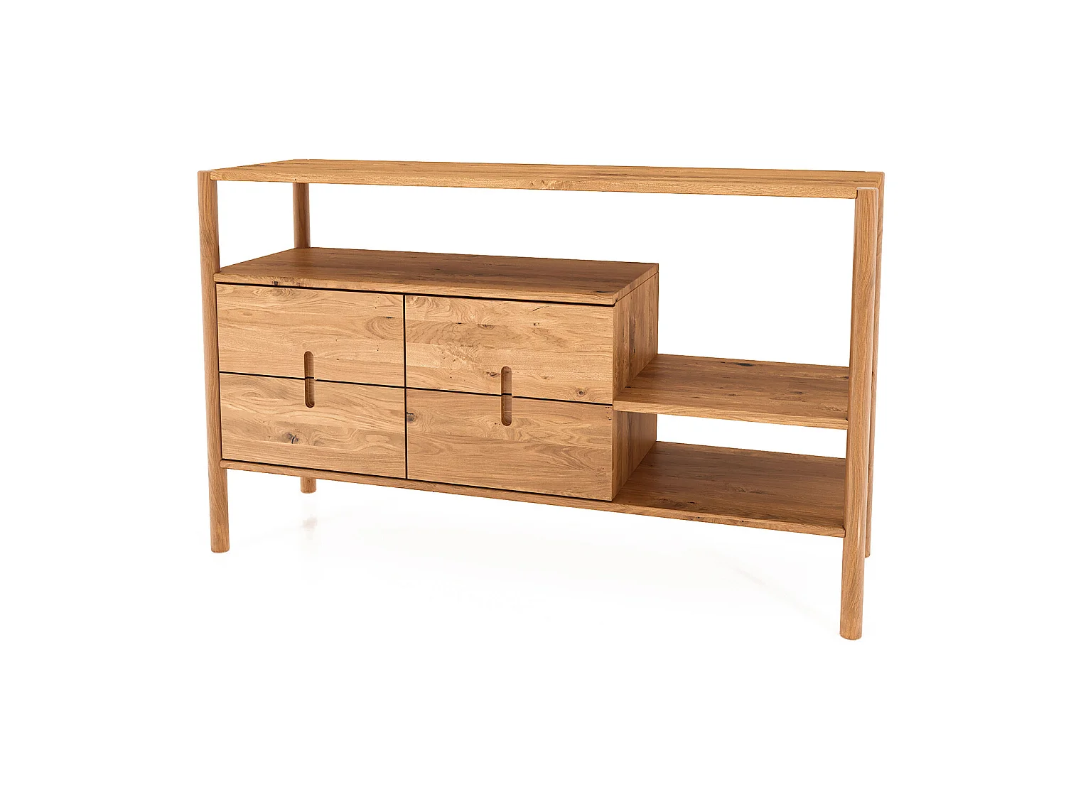 POLA - Regall aus massivem Holz aus Wiledeiche, naturgeölt