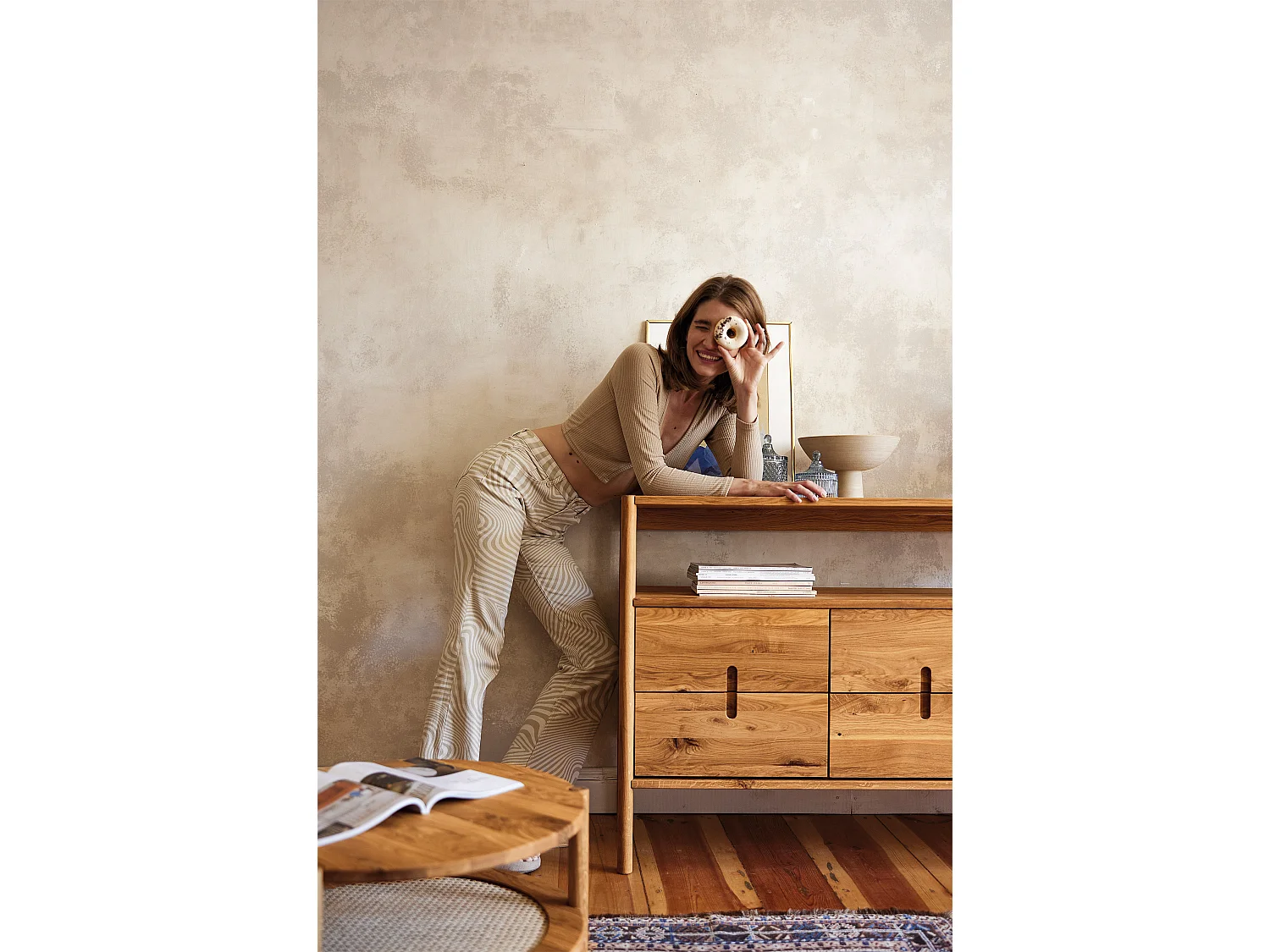 POLA - Regall aus massivem Holz aus Wiledeiche, naturgeölt