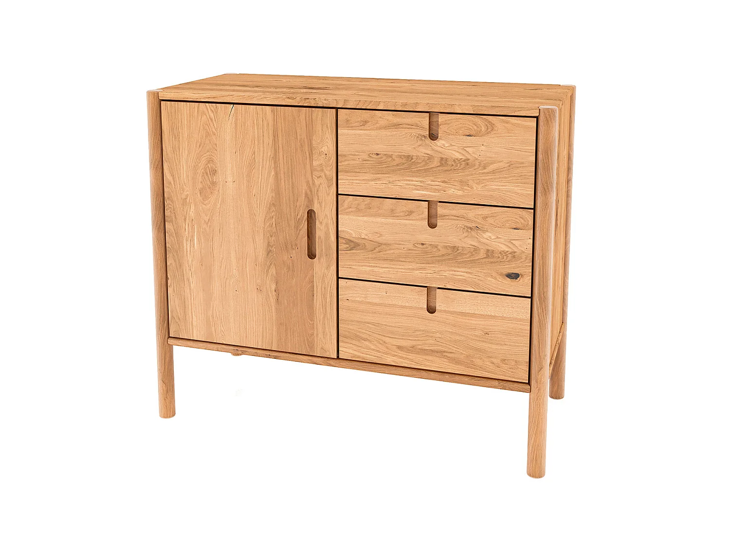 POLA - Kommode 100% aus massivem Holz aus Wildeiche, naturgeölt