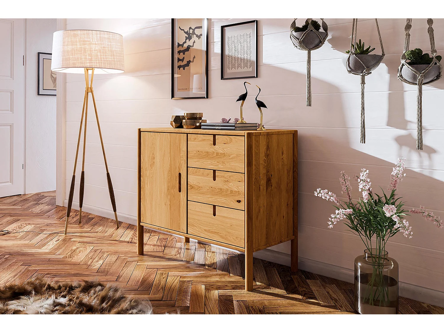 POLA - Kommode 100% aus massivem Holz aus Wildeiche, naturgeölt