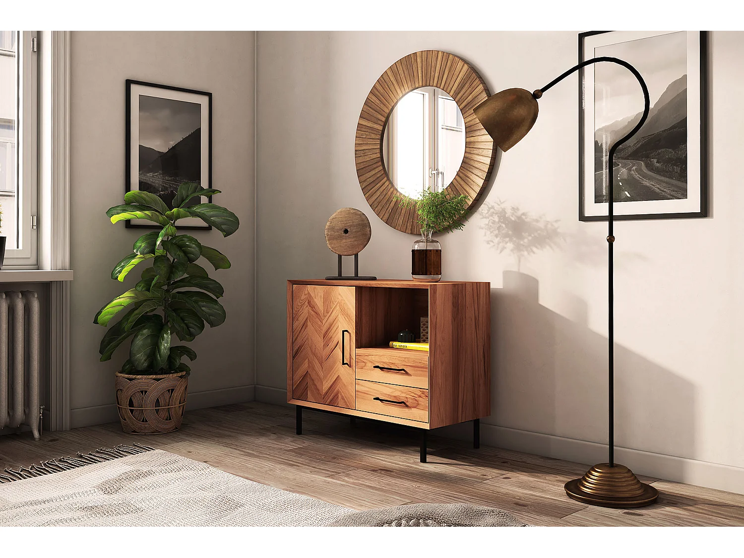 ABIES - Kommode 100% aus massivem Holz aus Kernbuche, naturgeölt