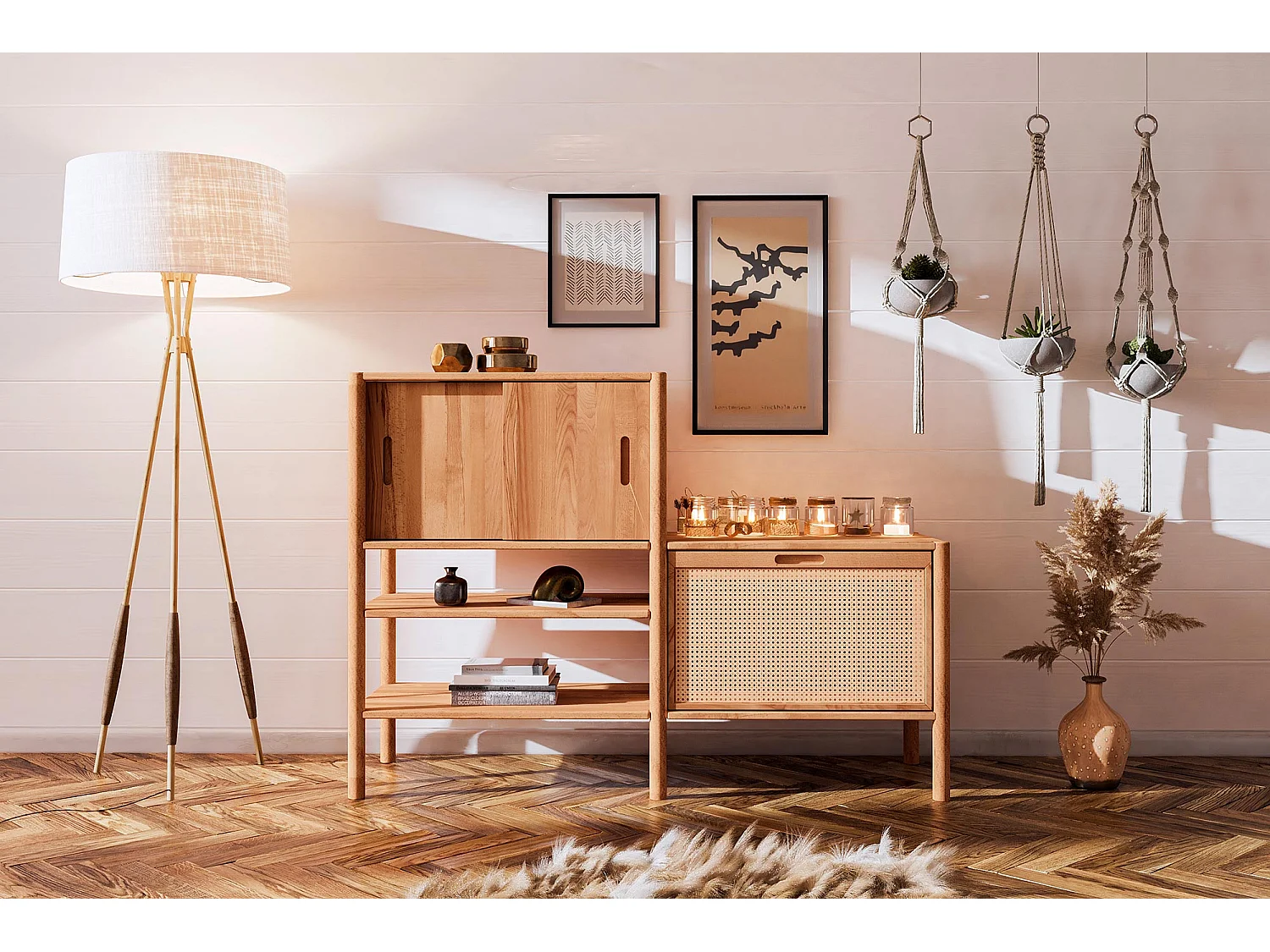 POLA - Regall aus massivem Holz aus Kernbuche, naturgeölt