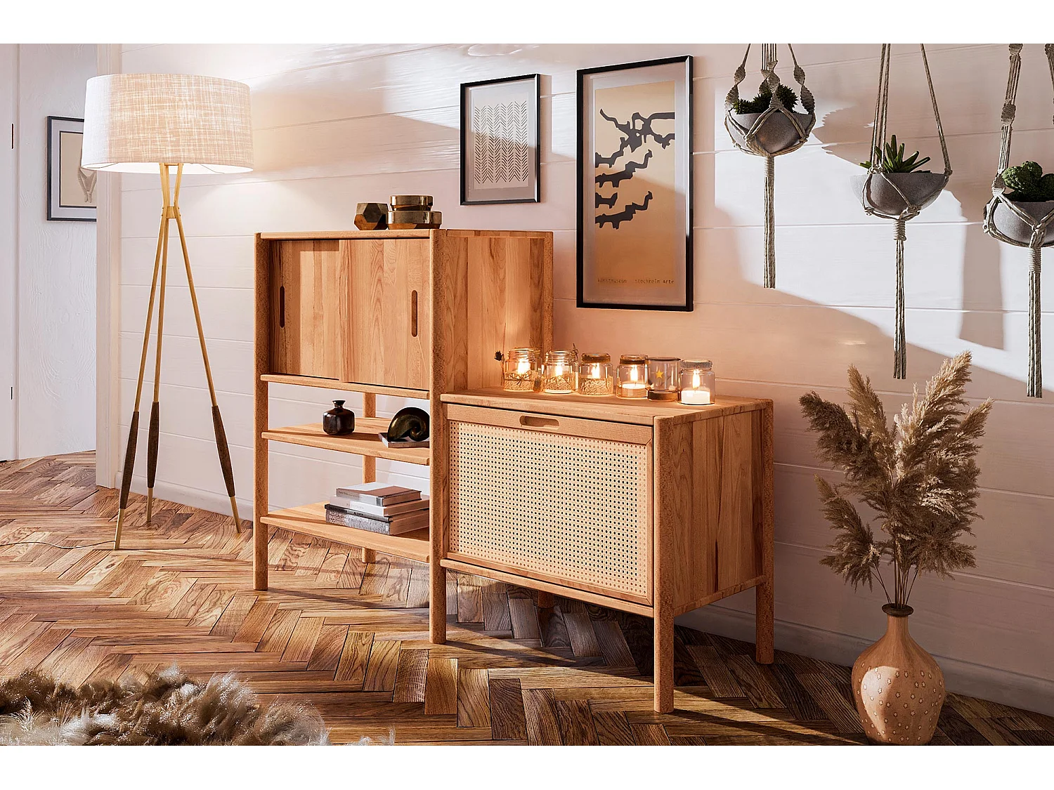 POLA - Regall aus massivem Holz aus Kernbuche, naturgeölt