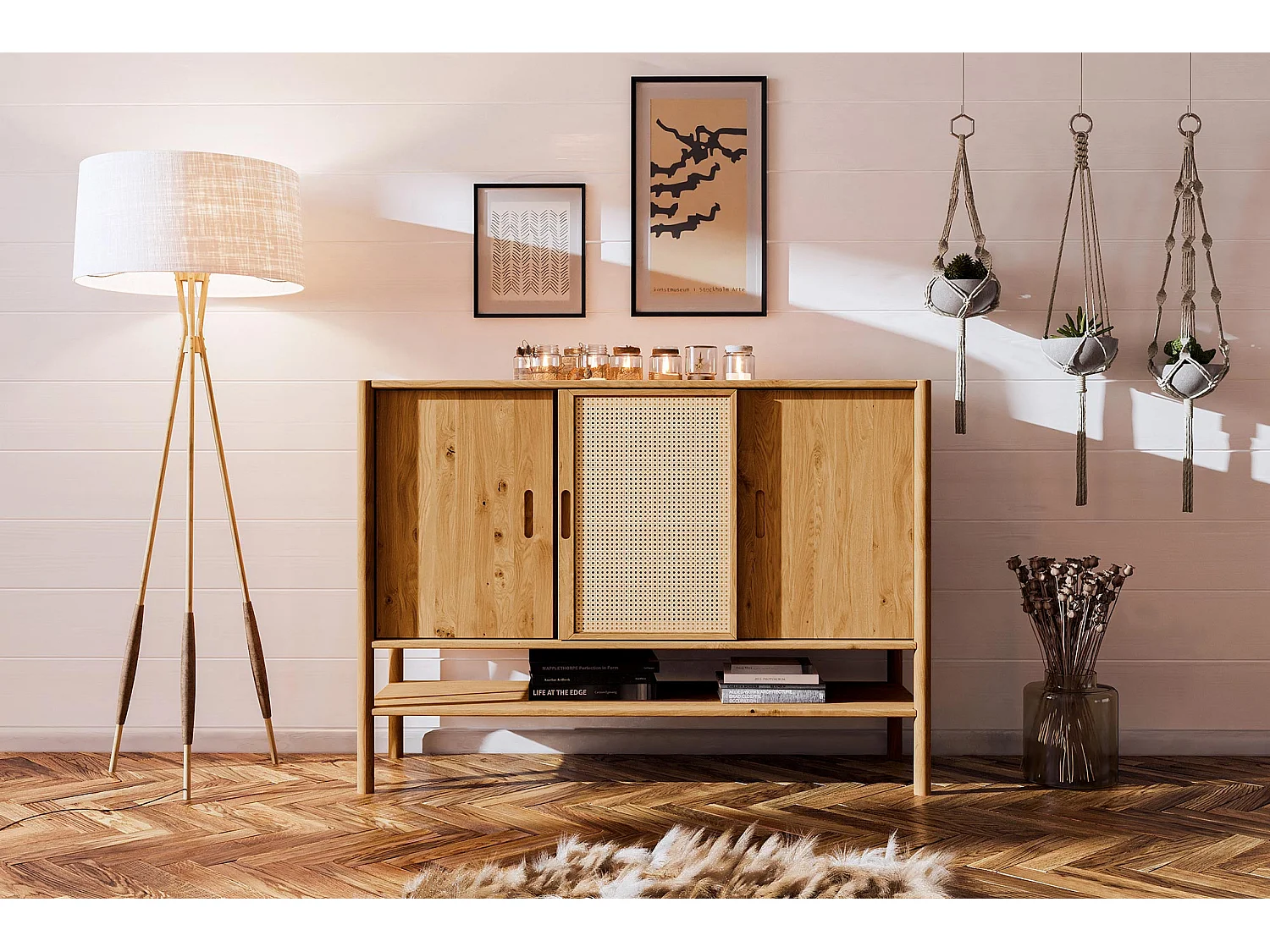 POLA - Kommode 100% aus massivem Holz aus Wildeiche, naturgeölt