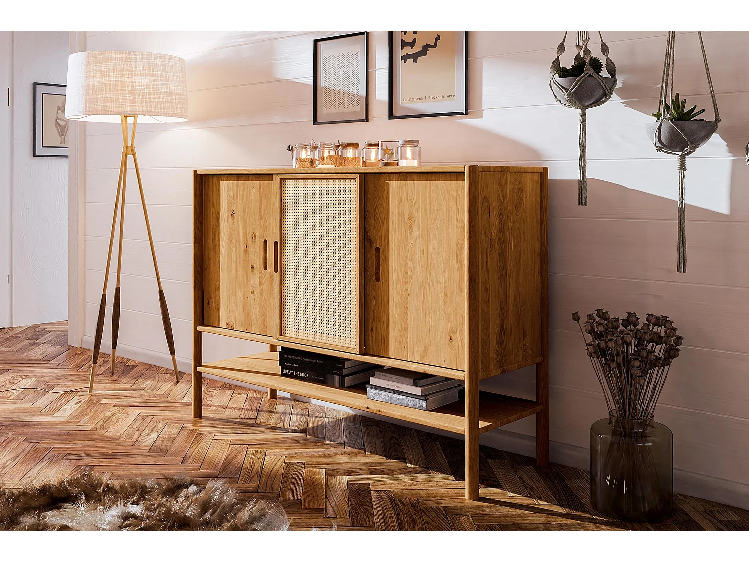 POLA - Kommode 100% aus massivem Holz aus Wildeiche, naturgeölt