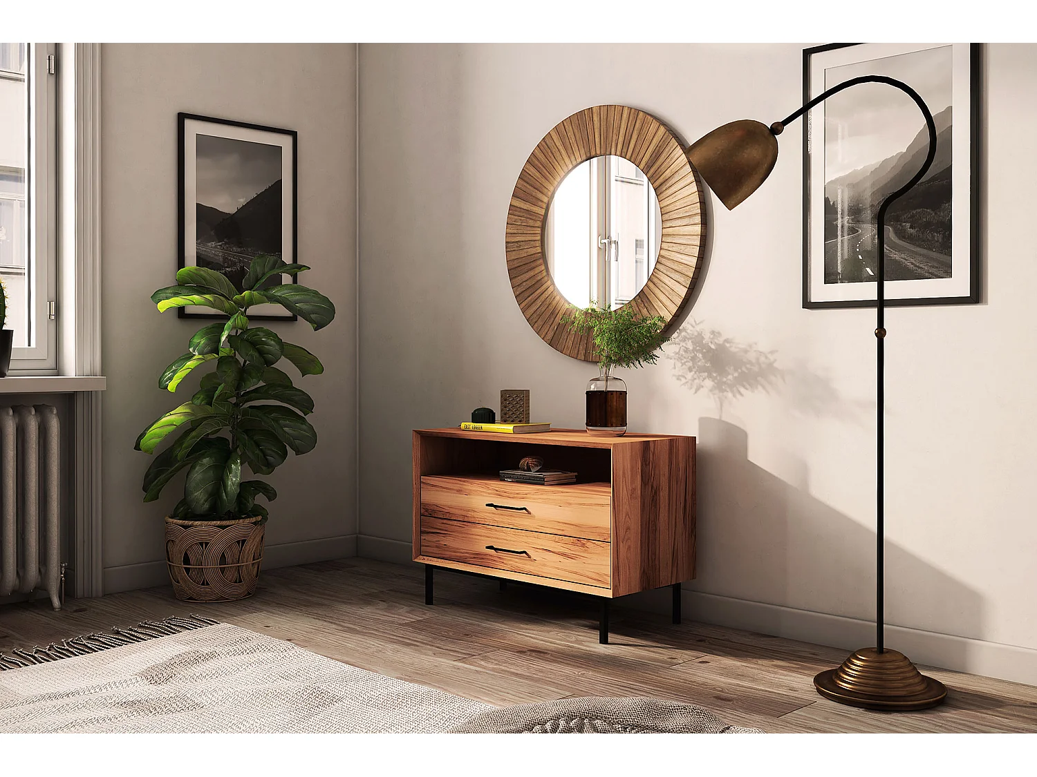 ABIES - Kommode 100% aus massivem Holz aus Kernbuche, naturgeölt