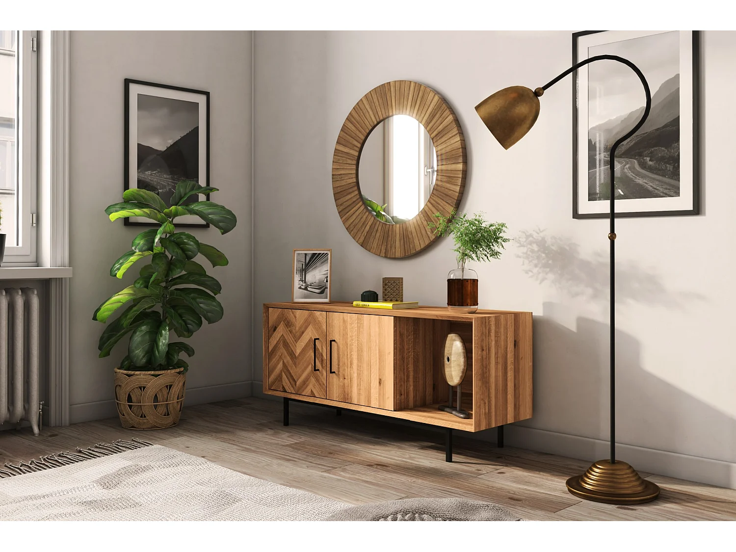 ABIES - Kommode 100% aus massivem Holz aus Wildeiche, naturgeölt