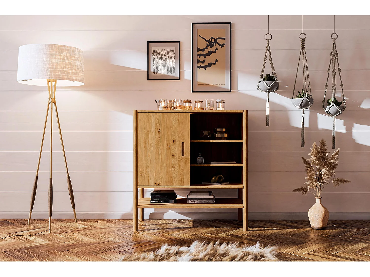 POLA - Kommode 100% aus massivem Holz aus Wildeiche, naturgeölt