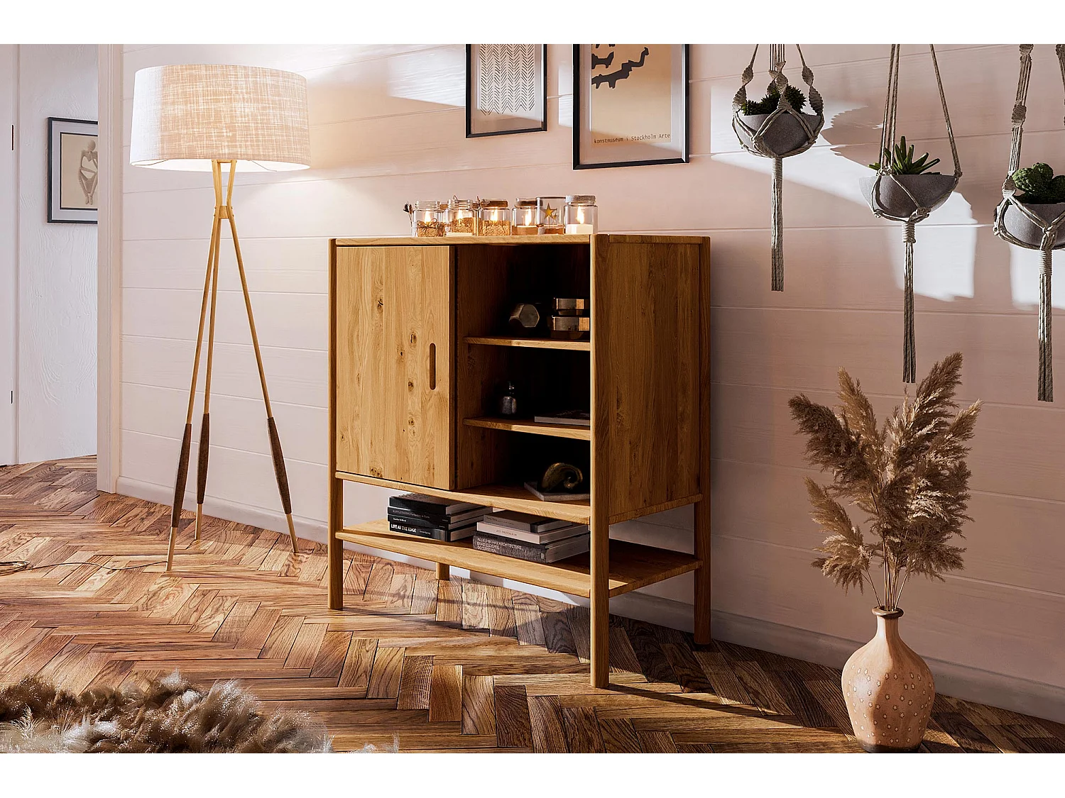 POLA - Kommode 100% aus massivem Holz aus Wildeiche, naturgeölt