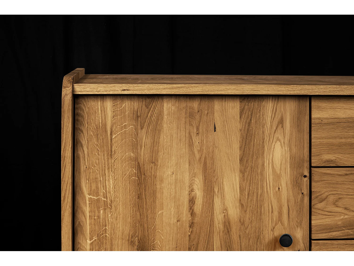 RETRO - Kommode 100% aus massivem Holz aus Wildeiche, naturgeölt