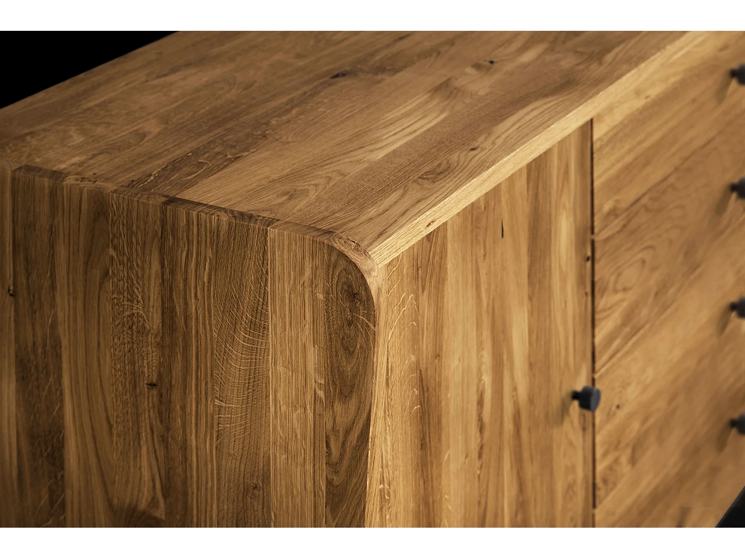 RETRO - Kommode 100% aus massivem Holz aus Wildeiche, naturgeölt