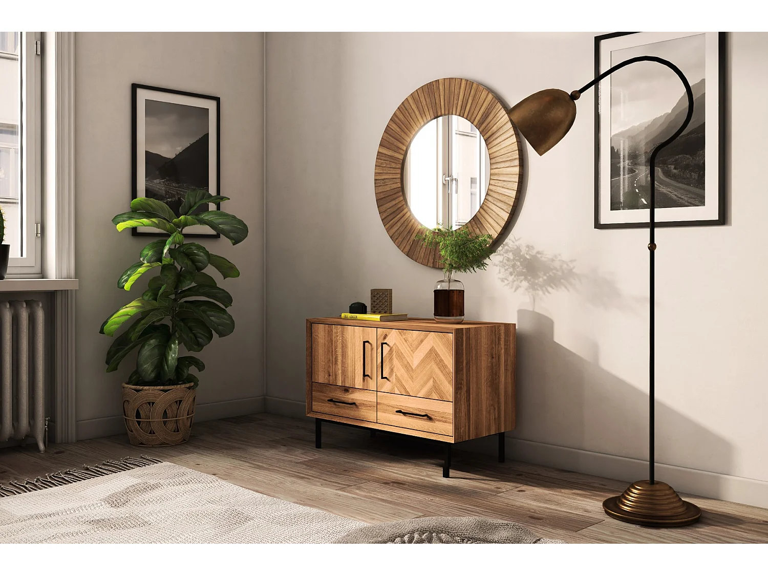 ABIES - Kommode 100% aus massivem Holz aus Wildeiche, naturgeölt