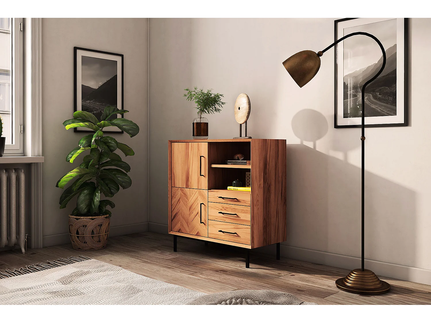 ABIES - Kommode 100% aus massivem Holz aus Kernbuche, naturgeölt