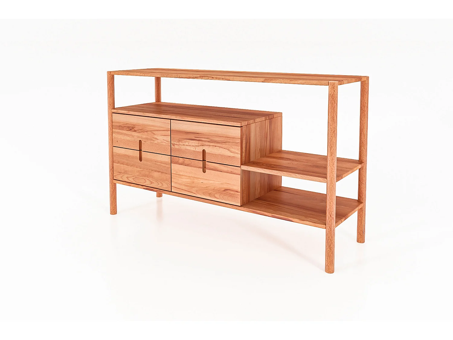 POLA - Regall aus massivem Holz aus Kernbuche, naturgeölt