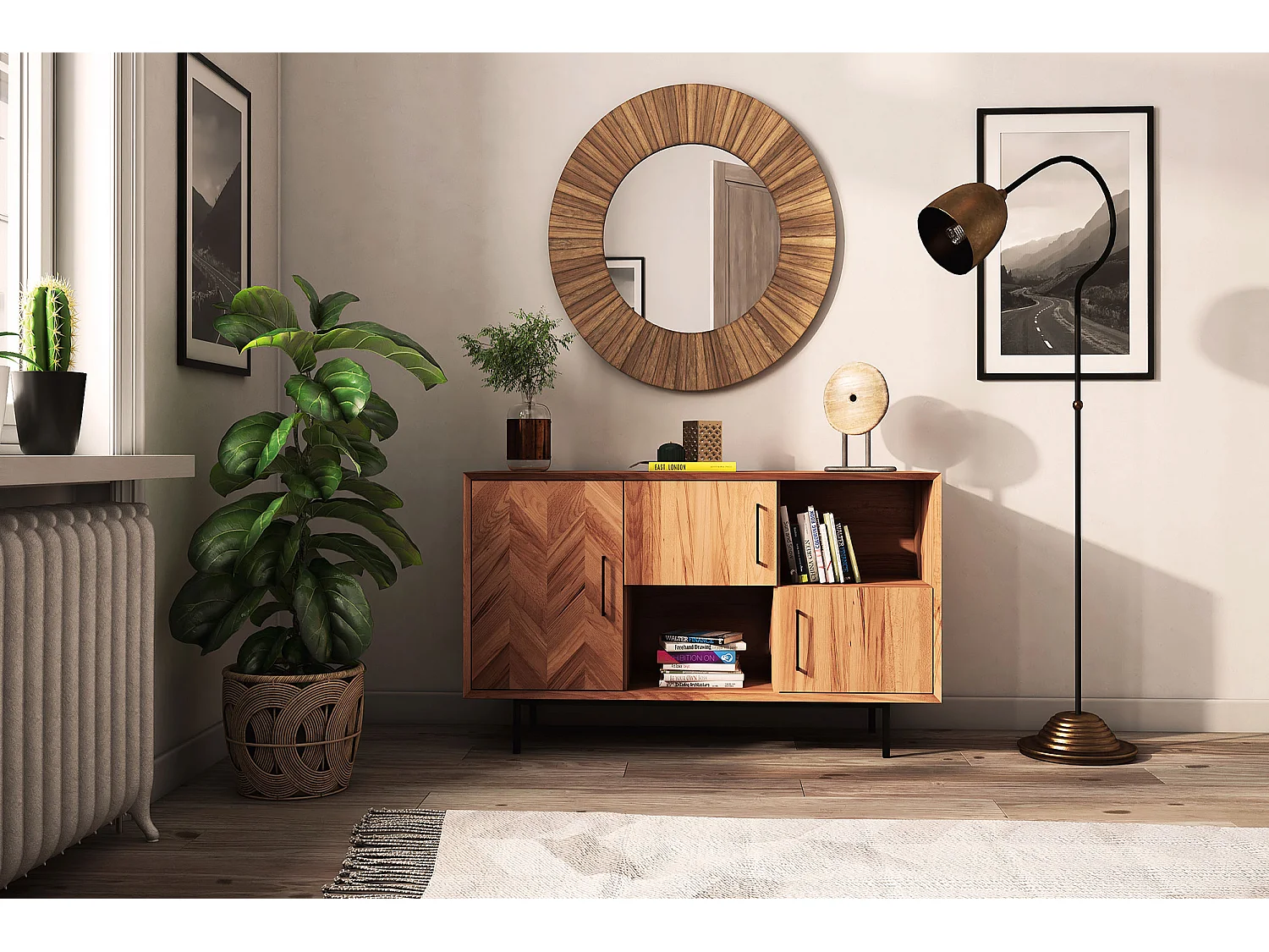 ABIES - Commode 100% en bois massif de cœur de hêtre, huilé naturel