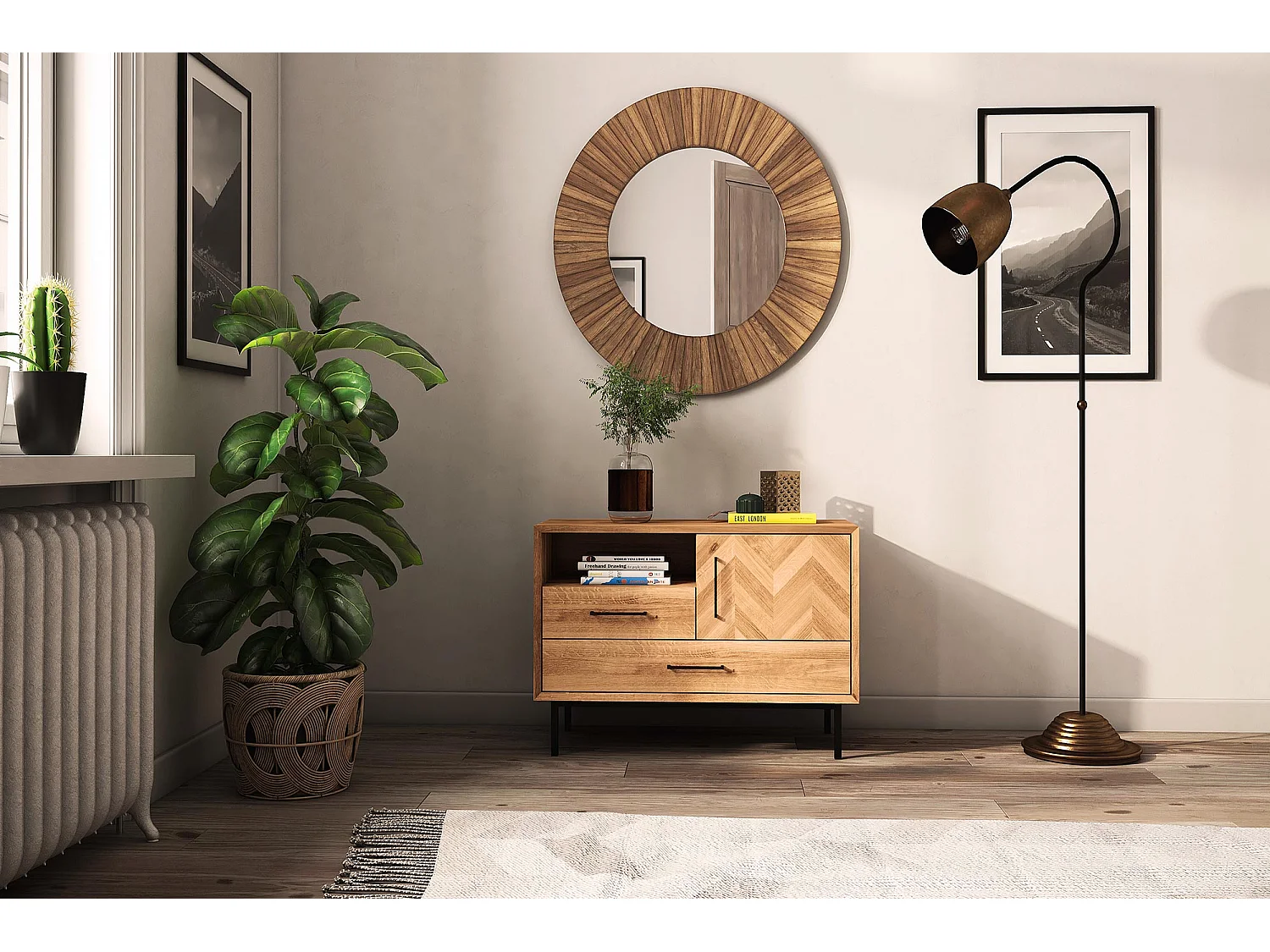 ABIES - Kommode 100% aus massivem Holz aus Wildeiche, naturgeölt