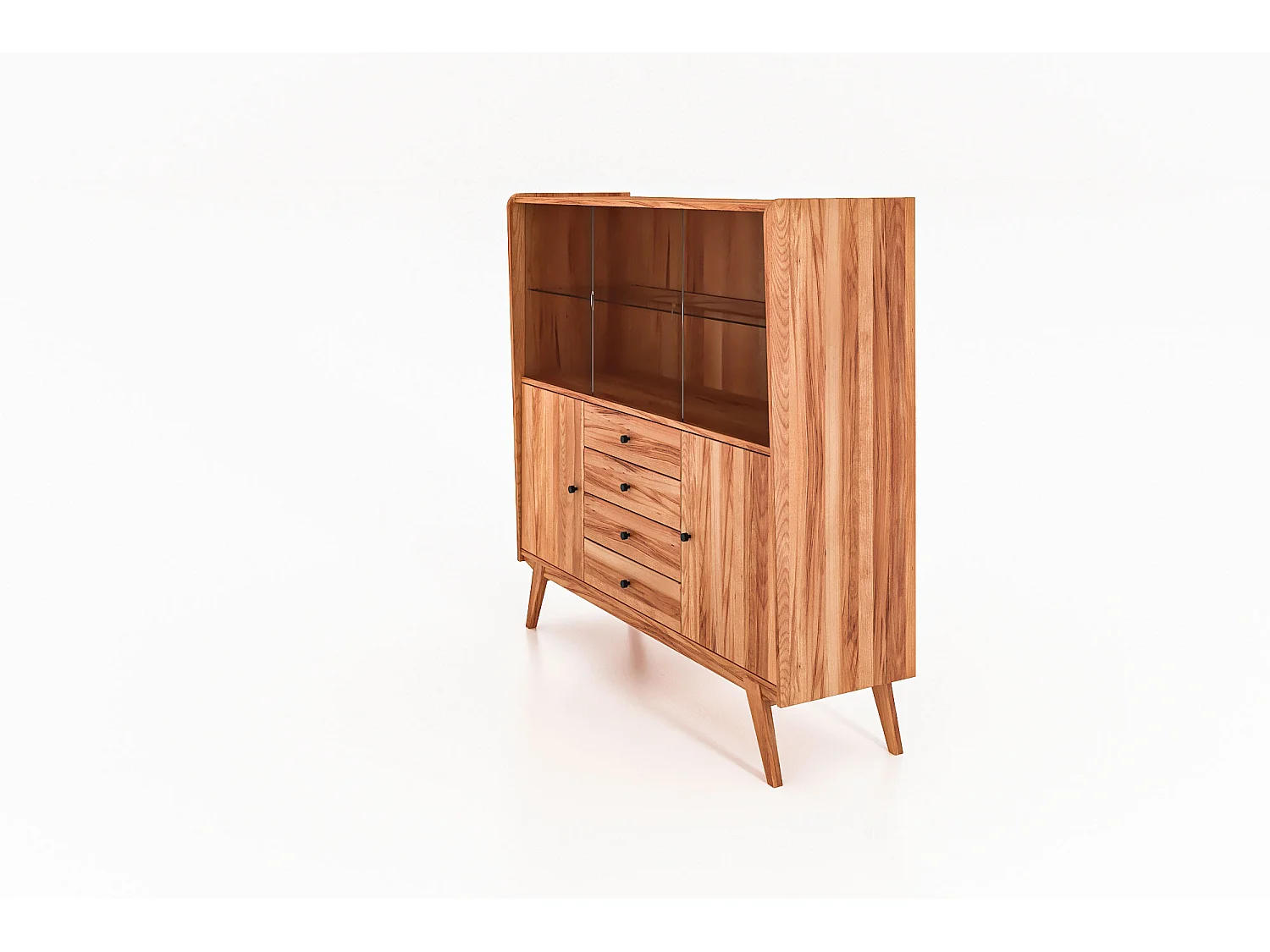 RETRO - Vitrine mit Schiebetür aus Kernbuche, naturgeölt