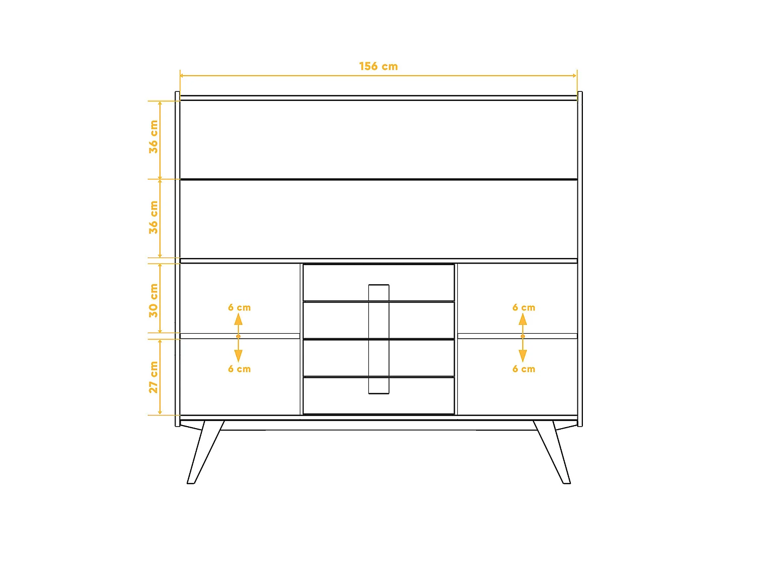 RETRO - Vitrine avec porte coulissante en cœur de hêtre, finition à l'huile naturelle