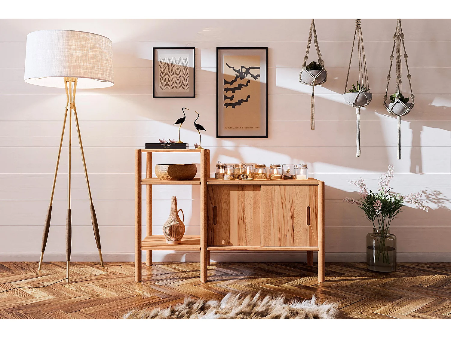 POLA - Regall aus massivem Holz aus Kernbuche, naturgeölt