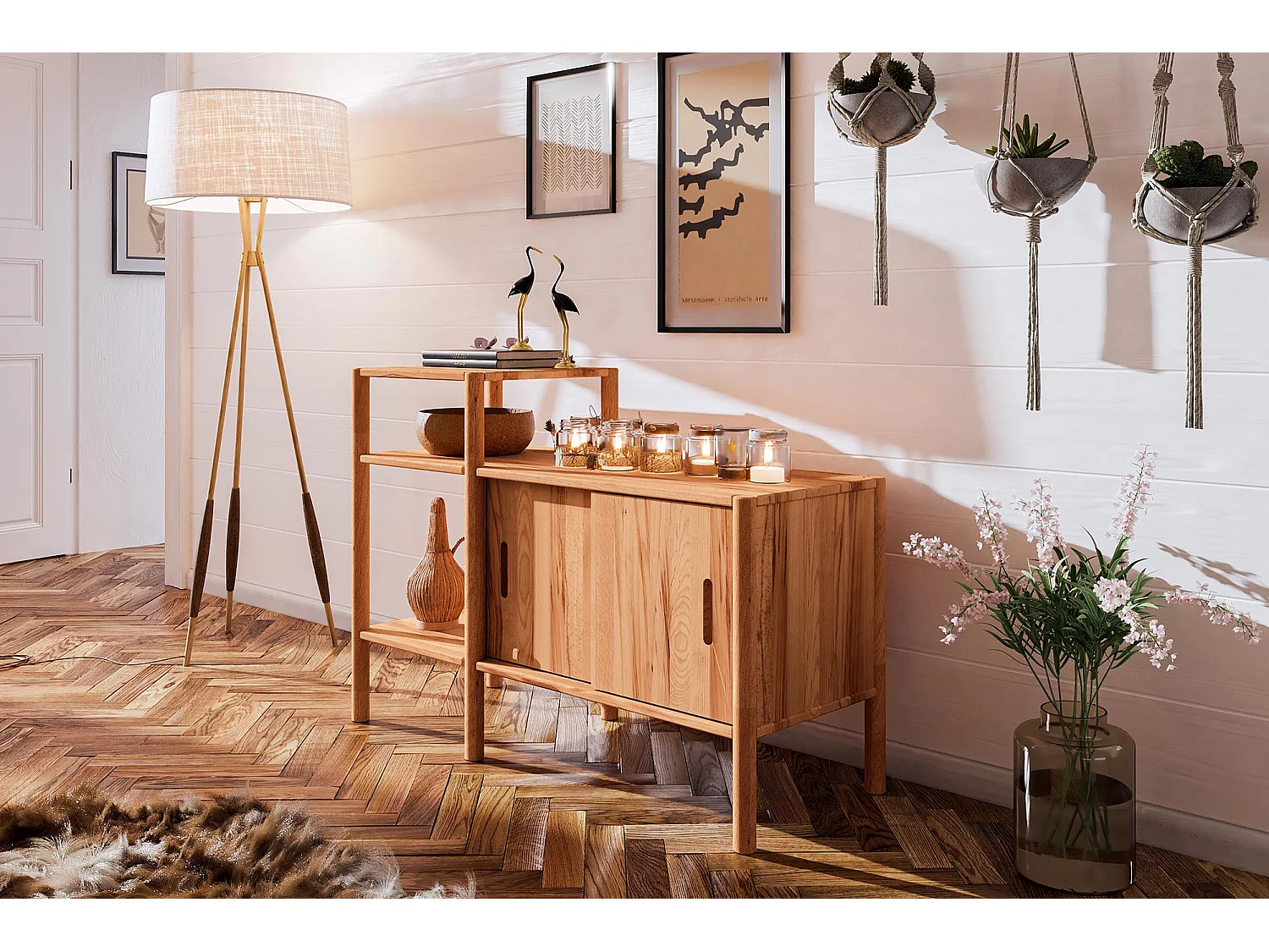 POLA - Regall aus massivem Holz aus Kernbuche, naturgeölt