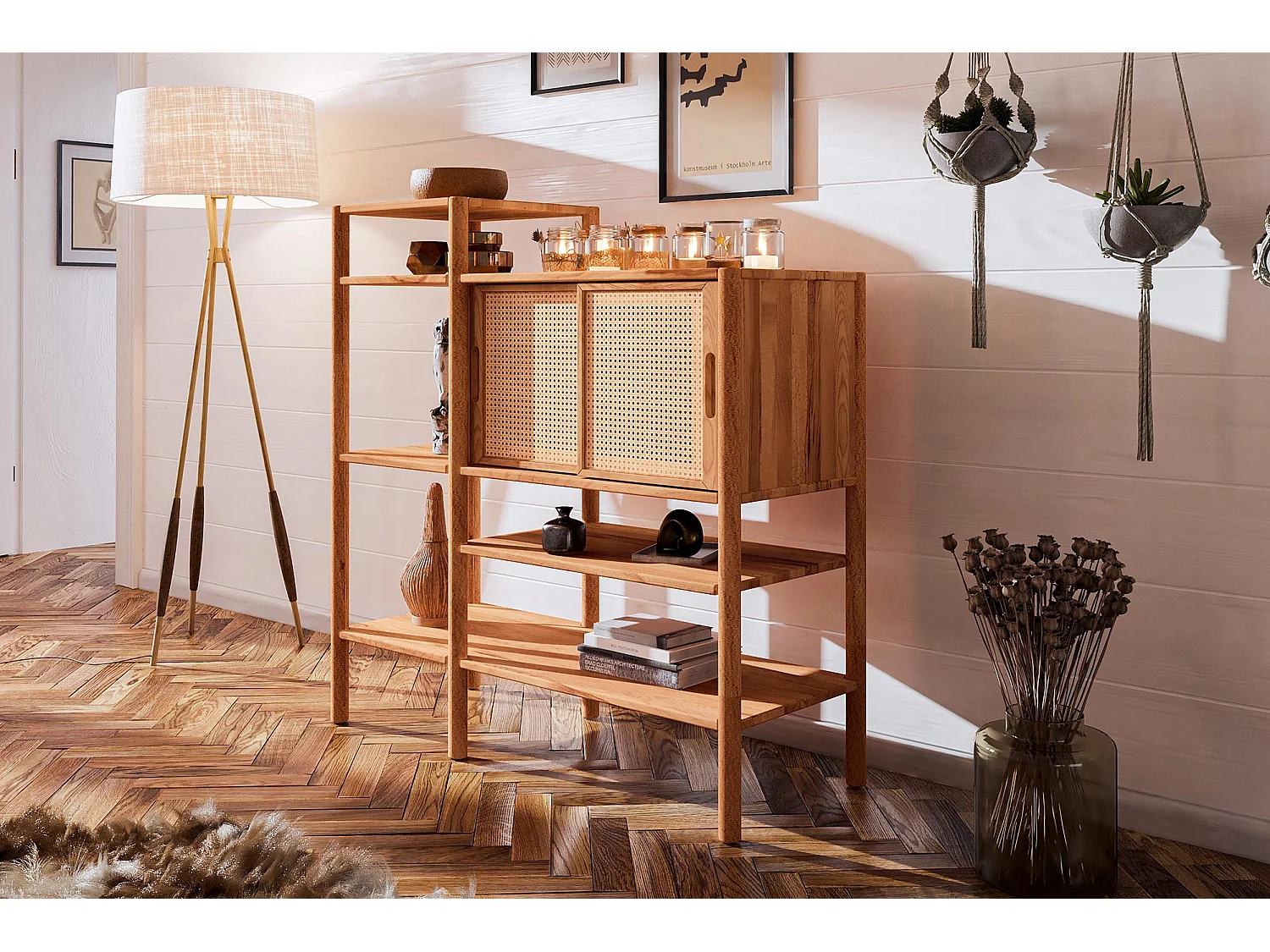 POLA - Regall aus massivem Holz aus Kernbuche, naturgeölt