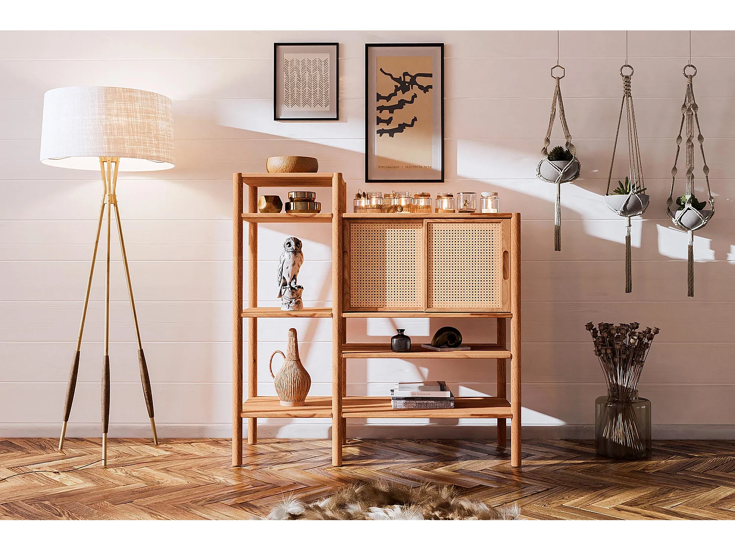 POLA - Regall aus massivem Holz aus Kernbuche, naturgeölt