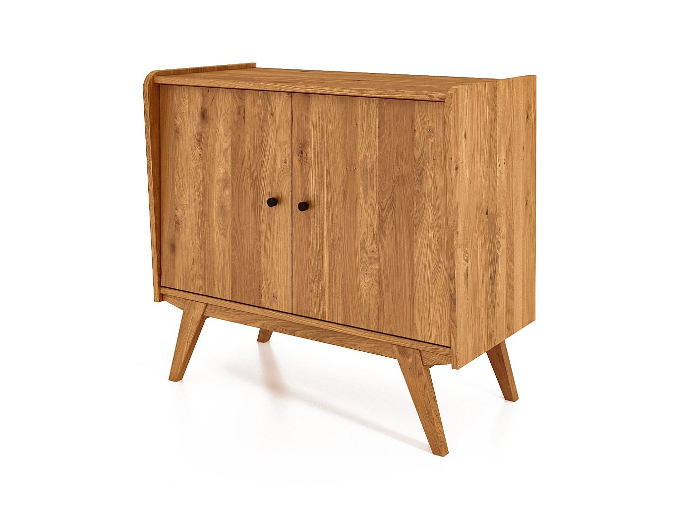 RETRO - Commode 100% en bois massif de chêne sauvage, huilé naturel
