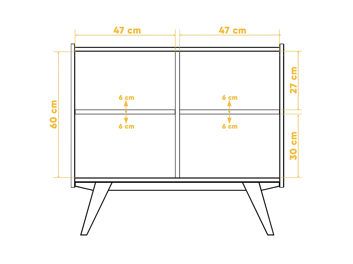 RETRO - Kommode 100% aus massivem Holz aus Wildeiche, naturgeölt