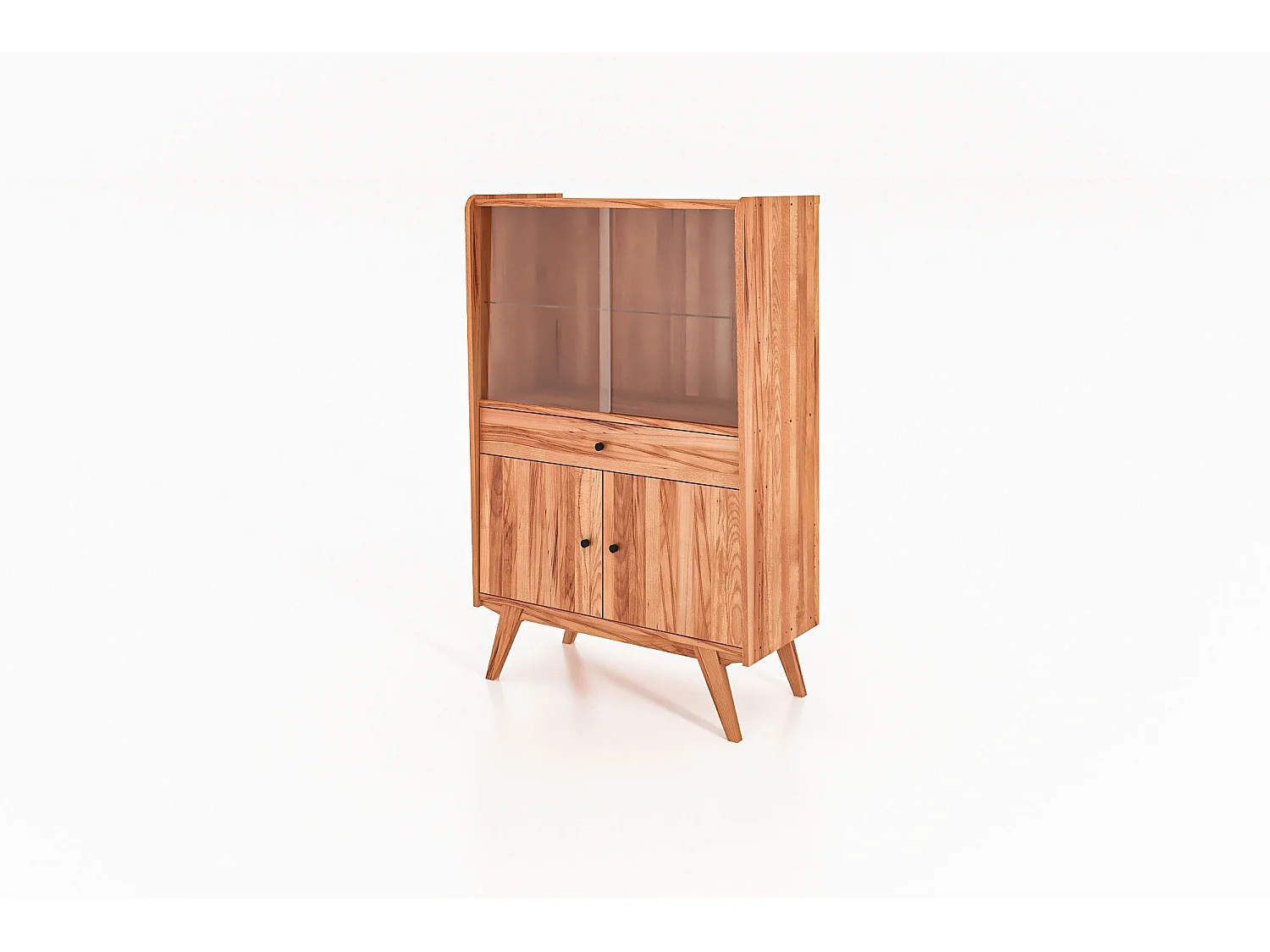 RETRO - Vitrine mit Schiebetür aus Kernbuche, naturgeölt