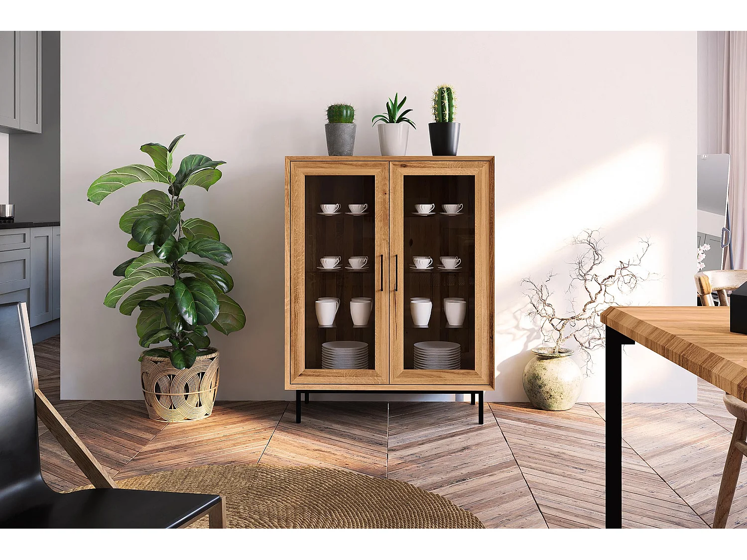 ABIES - Kommode 100% aus massivem Holz aus Wildeiche, naturgeölt