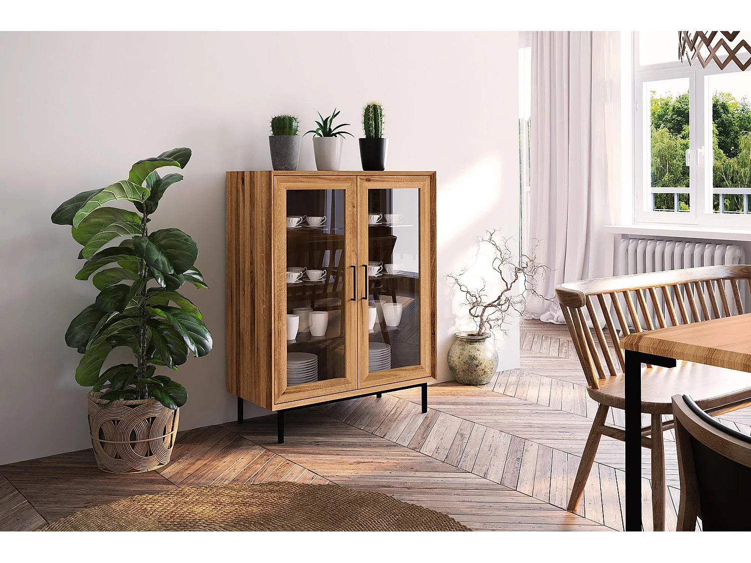 ABIES - Kommode 100% aus massivem Holz aus Wildeiche, naturgeölt