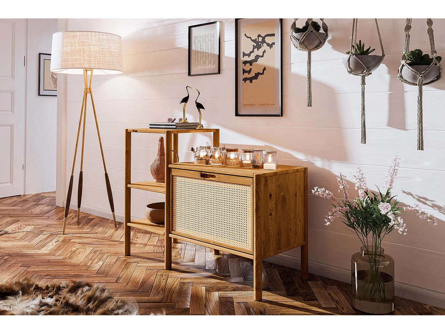 POLA - Regall aus massivem Holz aus Wiledeiche, naturgeölt