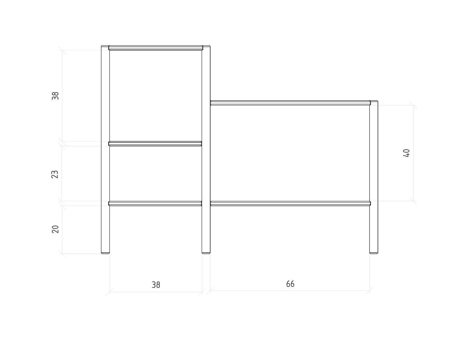 POLA - Regall aus massivem Holz aus Wiledeiche, naturgeölt