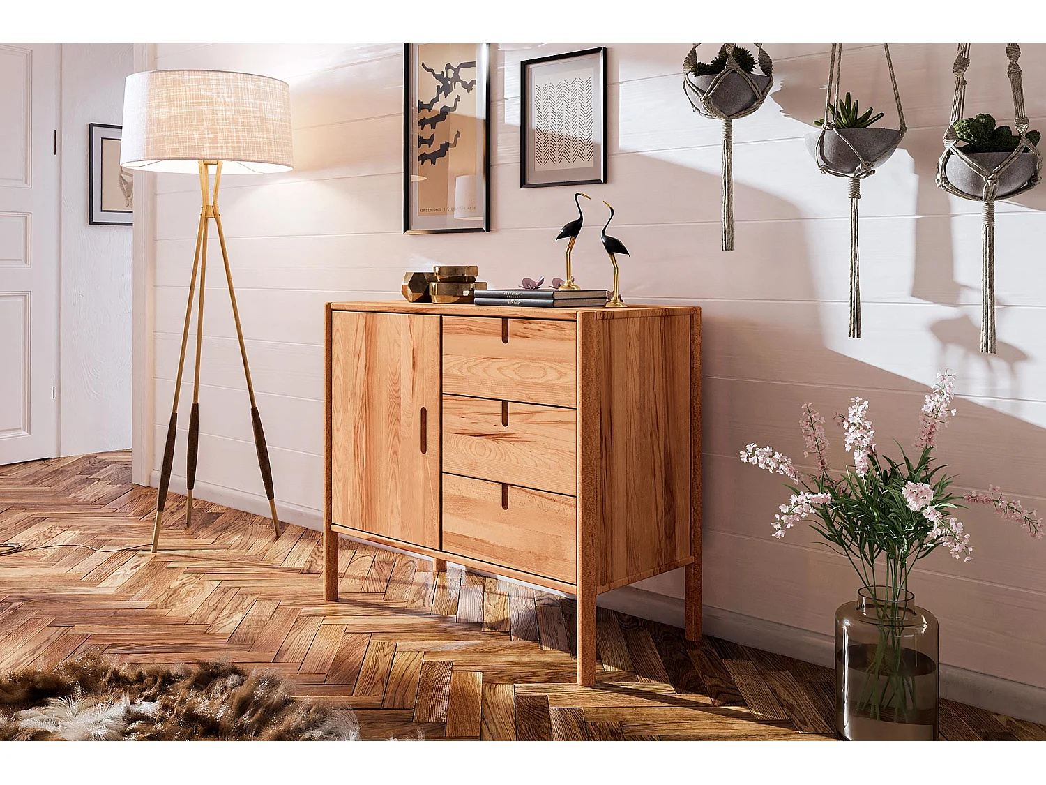 POLA - Kommode 100% aus massivem Holz aus Kernbuche, naturgeölt