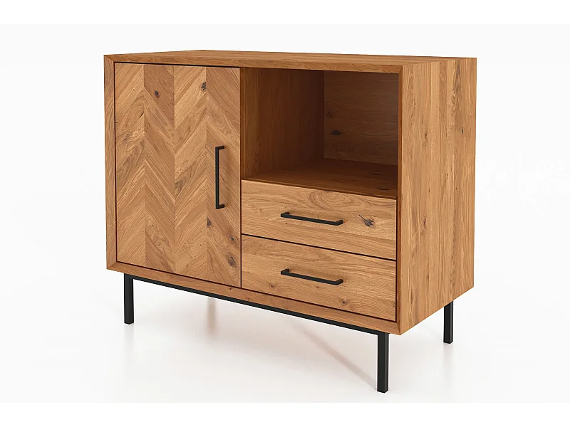 ABIES - Kommode 100% aus massivem Holz aus Wildeiche, naturgeölt