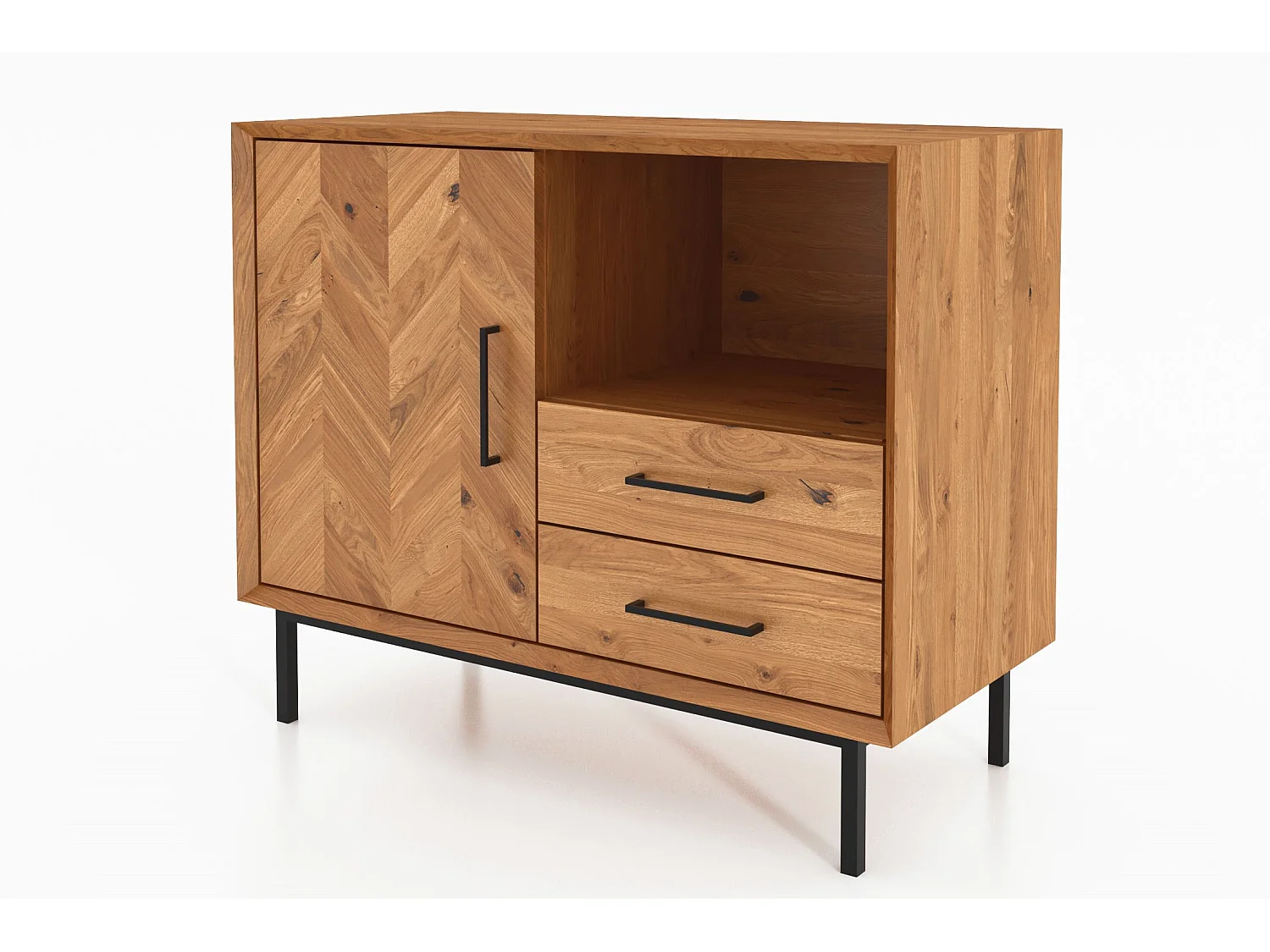 ABIES - Kommode 100% aus massivem Holz aus Wildeiche, naturgeölt