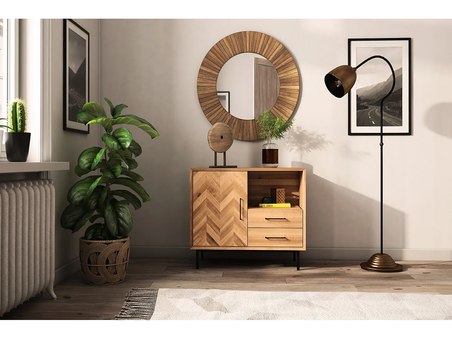 ABIES - Kommode 100% aus massivem Holz aus Wildeiche, naturgeölt