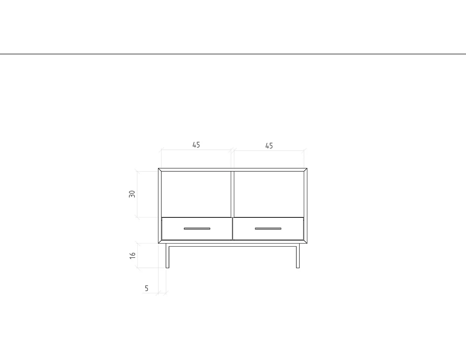 ABIES - Kommode 100% aus massivem Holz aus Kernbuche, naturgeölt