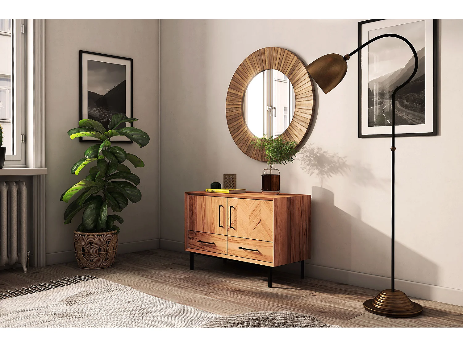 ABIES - Kommode 100% aus massivem Holz aus Kernbuche, naturgeölt