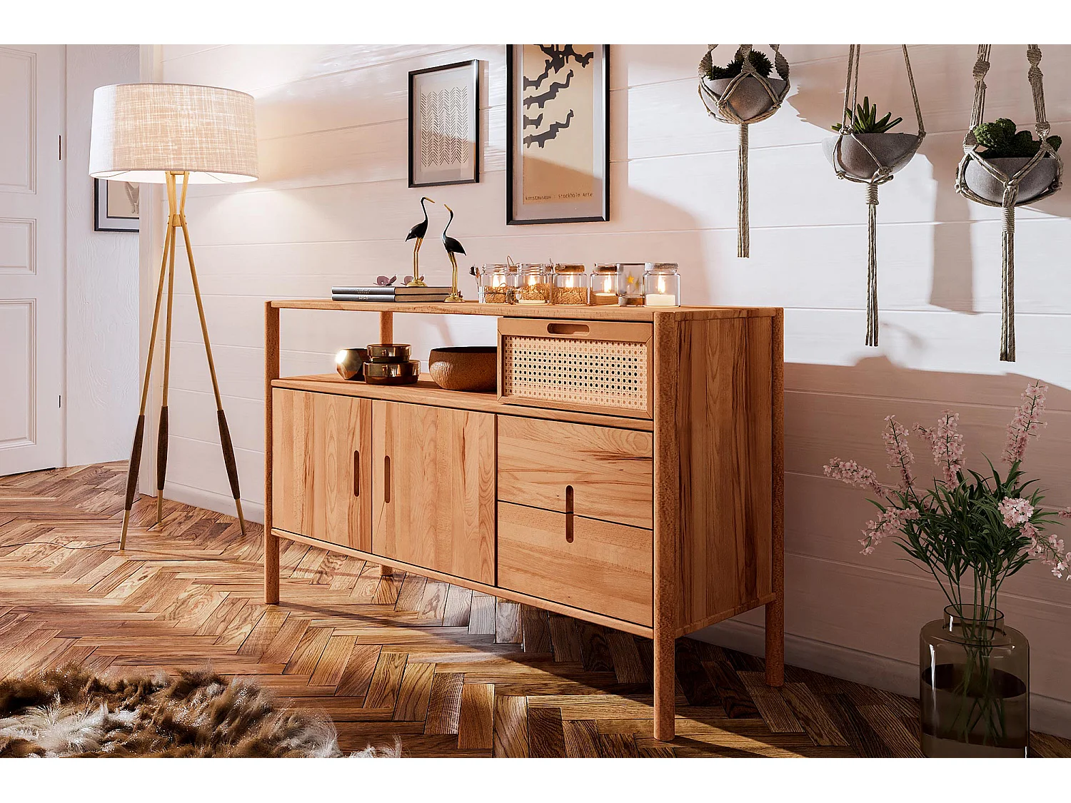 POLA - Kommode 100% aus massivem Holz aus Kernbuche, naturgeölt